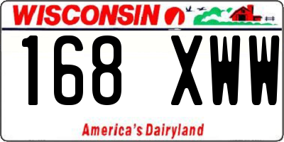 WI license plate 168XWW