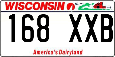 WI license plate 168XXB