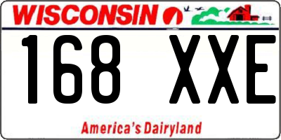 WI license plate 168XXE