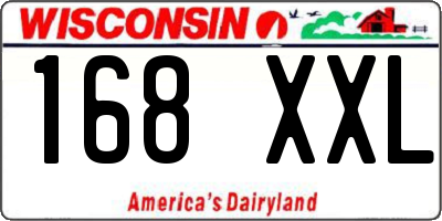 WI license plate 168XXL