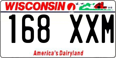 WI license plate 168XXM