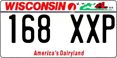WI license plate 168XXP