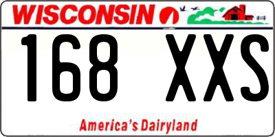 WI license plate 168XXS