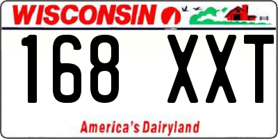 WI license plate 168XXT