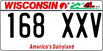 WI license plate 168XXV