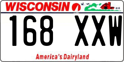 WI license plate 168XXW