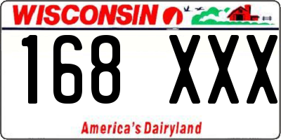 WI license plate 168XXX
