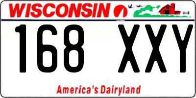 WI license plate 168XXY