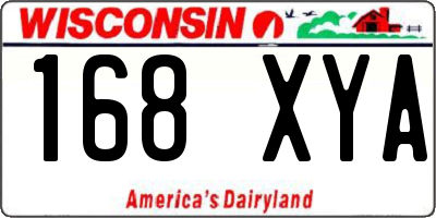 WI license plate 168XYA