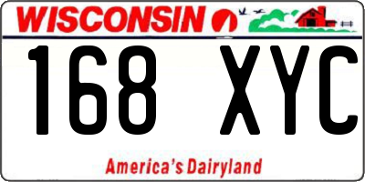 WI license plate 168XYC