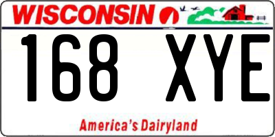 WI license plate 168XYE