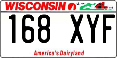 WI license plate 168XYF