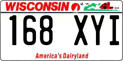 WI license plate 168XYI