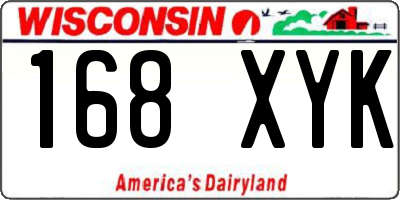 WI license plate 168XYK