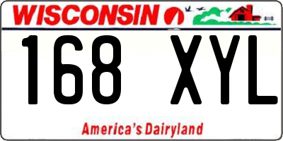 WI license plate 168XYL