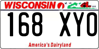 WI license plate 168XYO