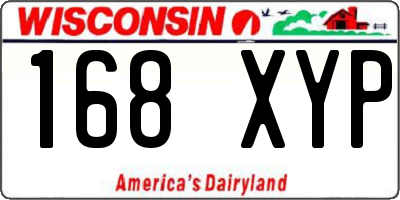 WI license plate 168XYP