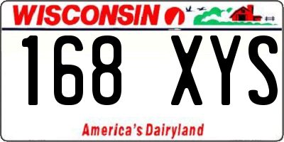 WI license plate 168XYS