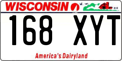 WI license plate 168XYT