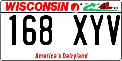 WI license plate 168XYV