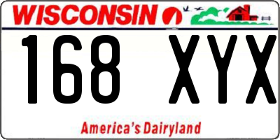 WI license plate 168XYX