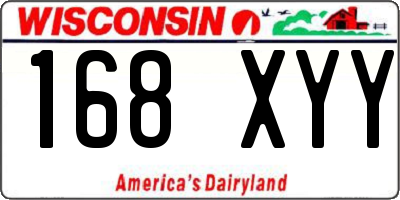 WI license plate 168XYY