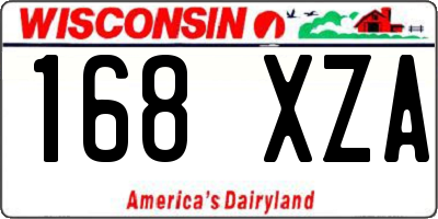 WI license plate 168XZA