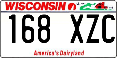 WI license plate 168XZC