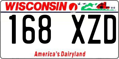 WI license plate 168XZD