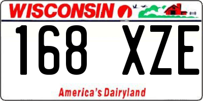 WI license plate 168XZE