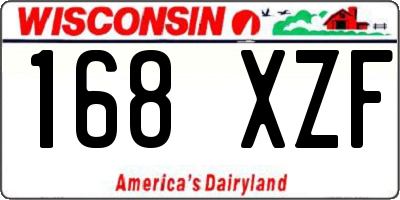 WI license plate 168XZF