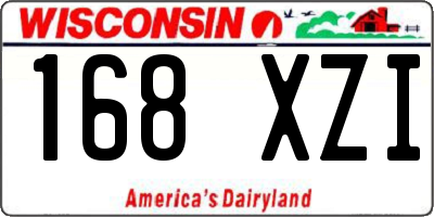 WI license plate 168XZI