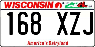 WI license plate 168XZJ