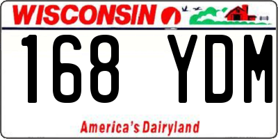 WI license plate 168YDM