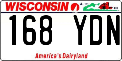 WI license plate 168YDN