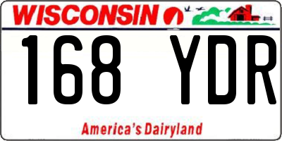 WI license plate 168YDR