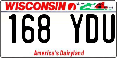 WI license plate 168YDU