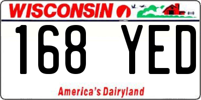 WI license plate 168YED