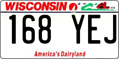 WI license plate 168YEJ