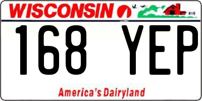 WI license plate 168YEP
