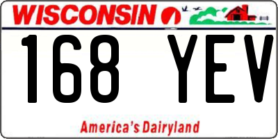 WI license plate 168YEV