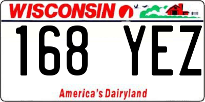 WI license plate 168YEZ