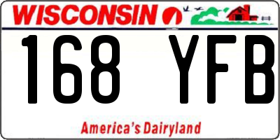 WI license plate 168YFB