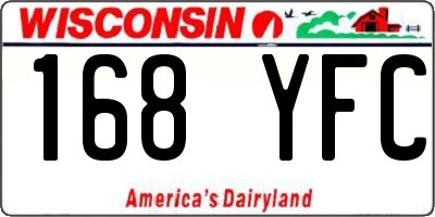 WI license plate 168YFC