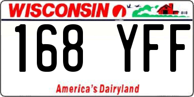 WI license plate 168YFF