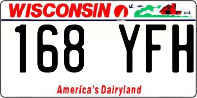 WI license plate 168YFH