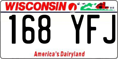 WI license plate 168YFJ