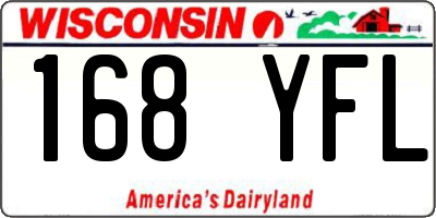 WI license plate 168YFL