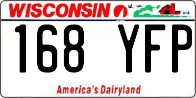 WI license plate 168YFP