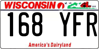 WI license plate 168YFR